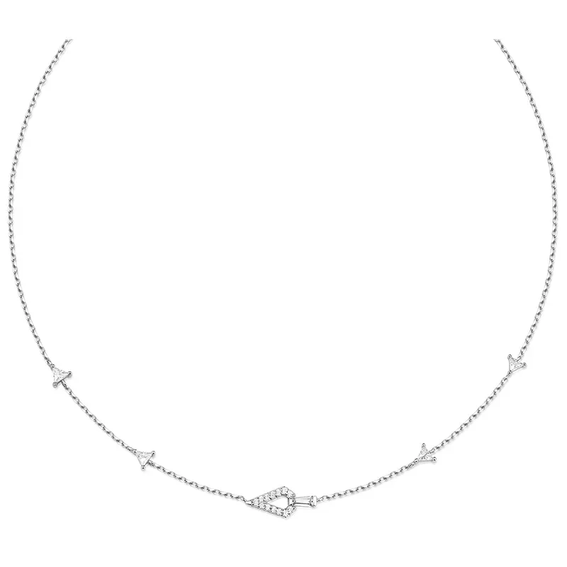 ANIA HAIE SILVER GEOMETRIC SATELLITE NECKLACE N059-03H