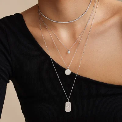 ANIA HAIE SILVER SPHERE PAVE NECKLACE  N061-01H