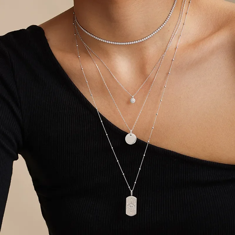 ANIA HAIE SILVER SPHERE PAVE NECKLACE  N061-01H