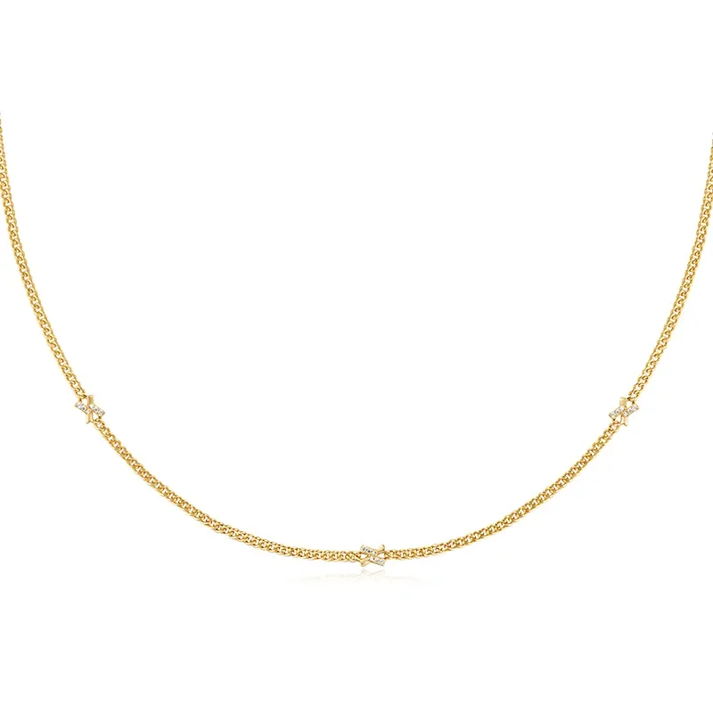 ANIA HAIE GOLD CROSS STATION NECKLACE N061-05G