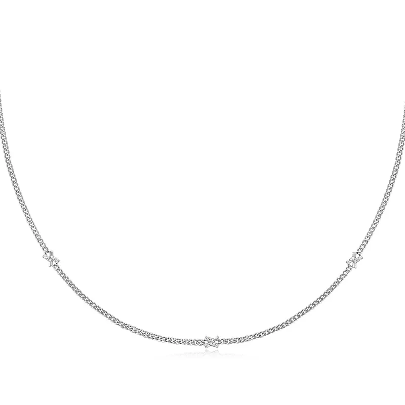 ANIA HAIE SILVER CROSS STATION NECKLACE N061-05H