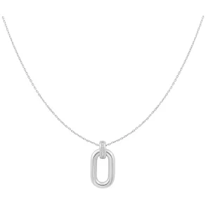 ANIA HAIE SILVER OVAL HOOP PENDANT NECKLACE N062-01H