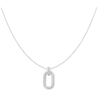 ANIA HAIE SILVER OVAL HOOP PENDANT NECKLACE N062-01H