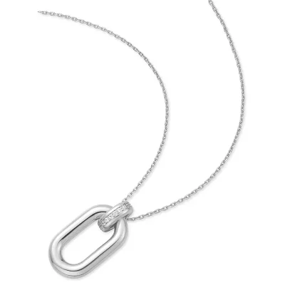 ANIA HAIE SILVER OVAL HOOP PENDANT NECKLACE N062-01H