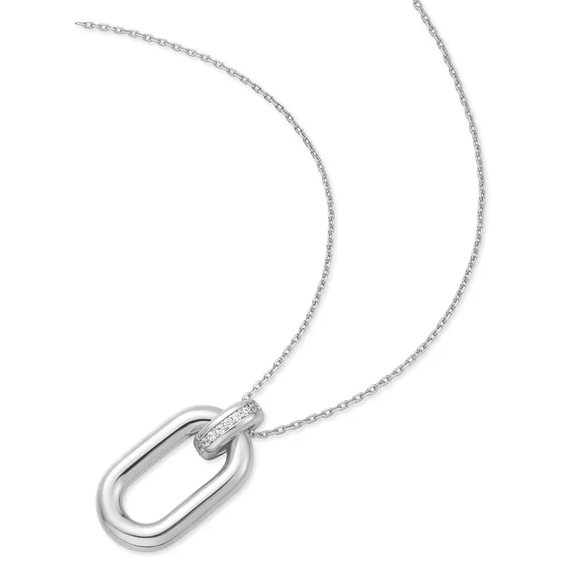 ANIA HAIE SILVER OVAL HOOP PENDANT NECKLACE N062-01H