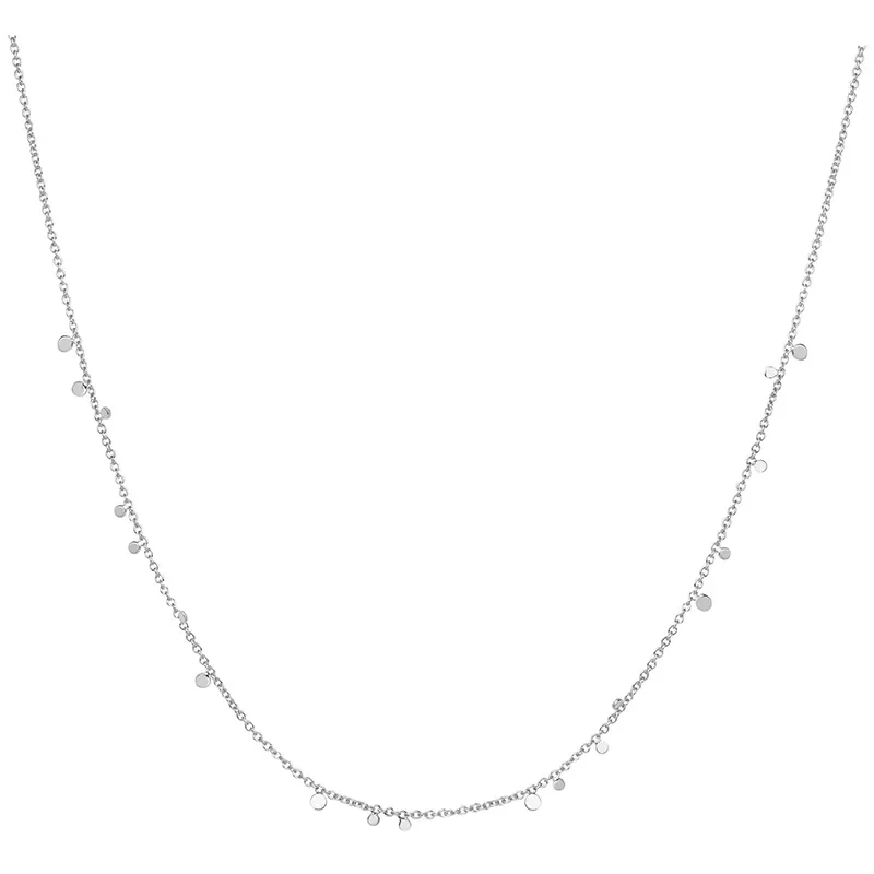 ANIA HAIE SILVER MINI DISC DROP STACKING NECKLACE N063-02H
