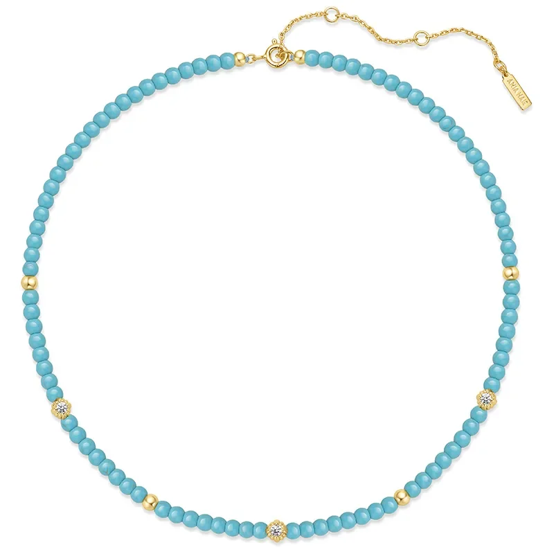 ANIA HAIE GOLD LAB CREATED TURQUOISE NECKLACE N063-03G
