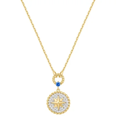 ANIA HAIE TWO-TONE EIGHT-POINTED STAR SIGNET NECKLACE N063-05T
