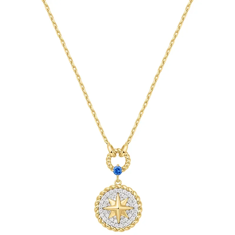 ANIA HAIE TWO-TONE EIGHT-POINTED STAR SIGNET NECKLACE N063-05T