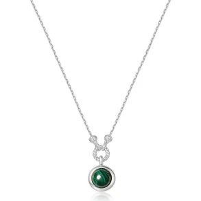 ANIA HAIE SILVER MALACHITE REVERSIBLE VACATION NECKLACE N063-06H