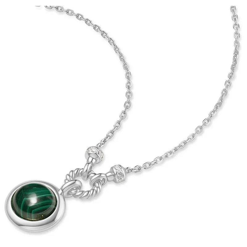ANIA HAIE SILVER MALACHITE REVERSIBLE VACATION NECKLACE N063-06H