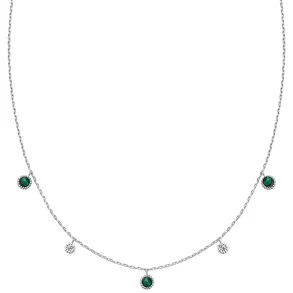 ANIA HAIE SILVER MALACHITE STATION NECKLACE N064-03H