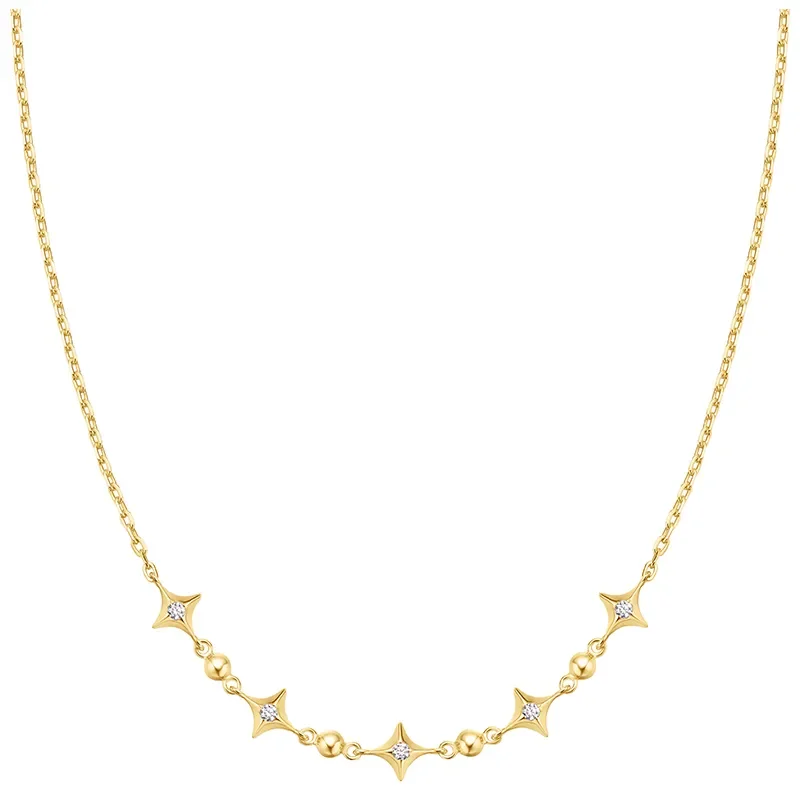 ANIA HAIE GOLD SPARKLING STAR STATION NECKLACE N064-04G