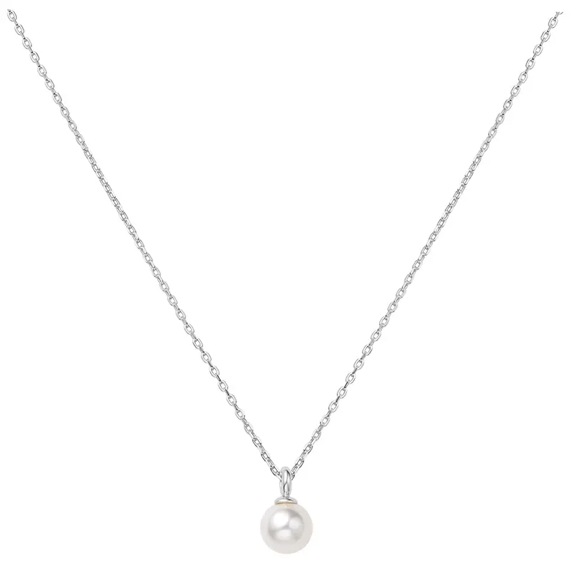 ANIA HAIE SILVER PEARL DROP PENDANT NECKLACE N065-01H