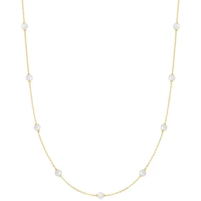 ANIA HAIE GOLD SHELL PEARL STATION CHAIN NECKLACE N065-03G