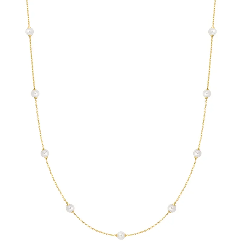 ANIA HAIE GOLD SHELL PEARL STATION CHAIN NECKLACE N065-03G