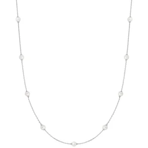 ANIA HAIE SILVER SHELL PEARL STATION CHAIN NECKLACE N065-03H