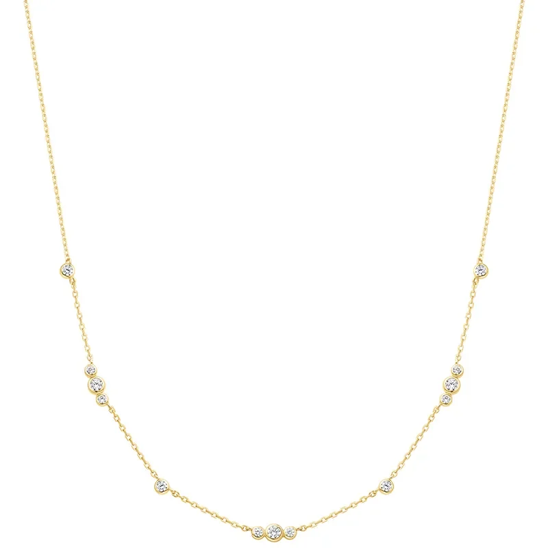 ANIA HAIE GOLD SPARKLING BEZEL CZ STATION NECKLACE N065-04G