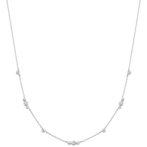 ANIA HAIE SILVER SPARKLING BEZEL CZ STATION NECKLACE N065-04H
