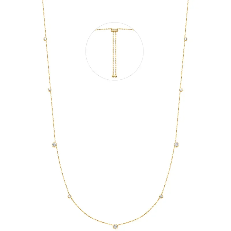 ANIA HAIE GOLD BEZEL CZ STATION NECKLACE N065-06G