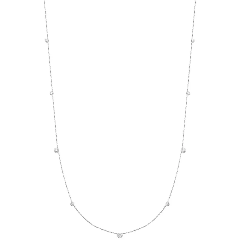 ANIA HAIE SILVER BEZEL CZ STATION NECKLACE N065-06H