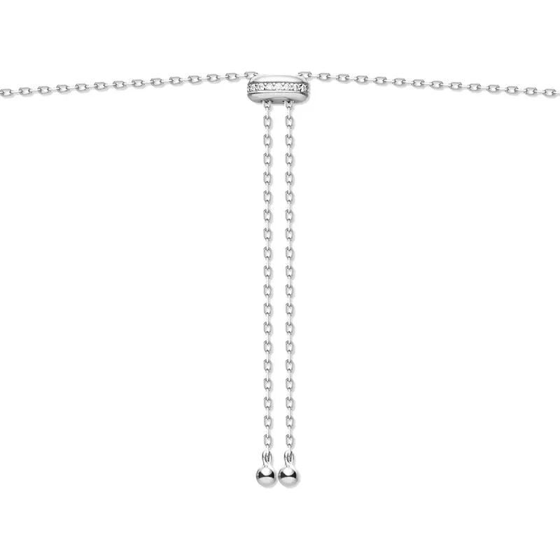 ANIA HAIE SILVER BEZEL CZ STATION NECKLACE N065-06H