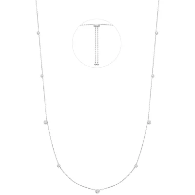 ANIA HAIE SILVER BEZEL CZ STATION NECKLACE N065-06H