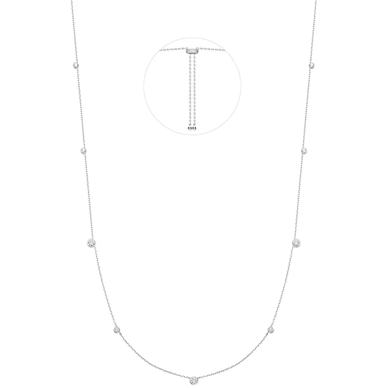 ANIA HAIE SILVER BEZEL CZ STATION NECKLACE N065-06H