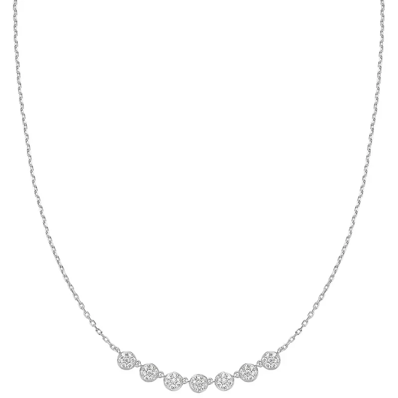 ANIA HAIE SILVER PAVE MULTI BEADED CHAIN NECKLACE N065-07H