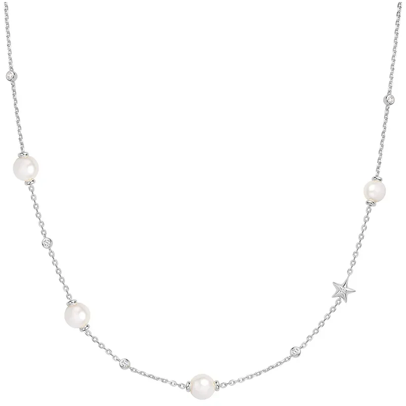 ANIA HAIE GOLD PEARL AND STAR STATION NECKLACE N065-09H