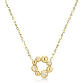 ANIA HAIE GOLD ASYMMETRIC BEADED CIRCLE NECKLACE N066-03G