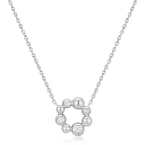 ANIA HAIE SILVER ASYMMETRIC BEADED CIRCLE NECKLACE N066-03H