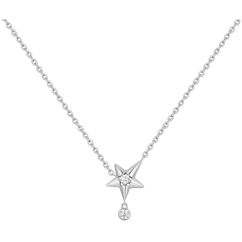 ANIA HAIE SILVER SPARKLING STAR DROP NECKLACE N066-04H