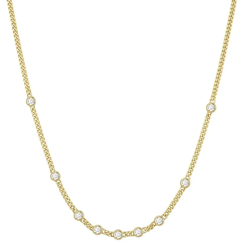 ANIA HAIE GOLD MULTI ROUND STONE CHAIN NECKLACE N066-05G