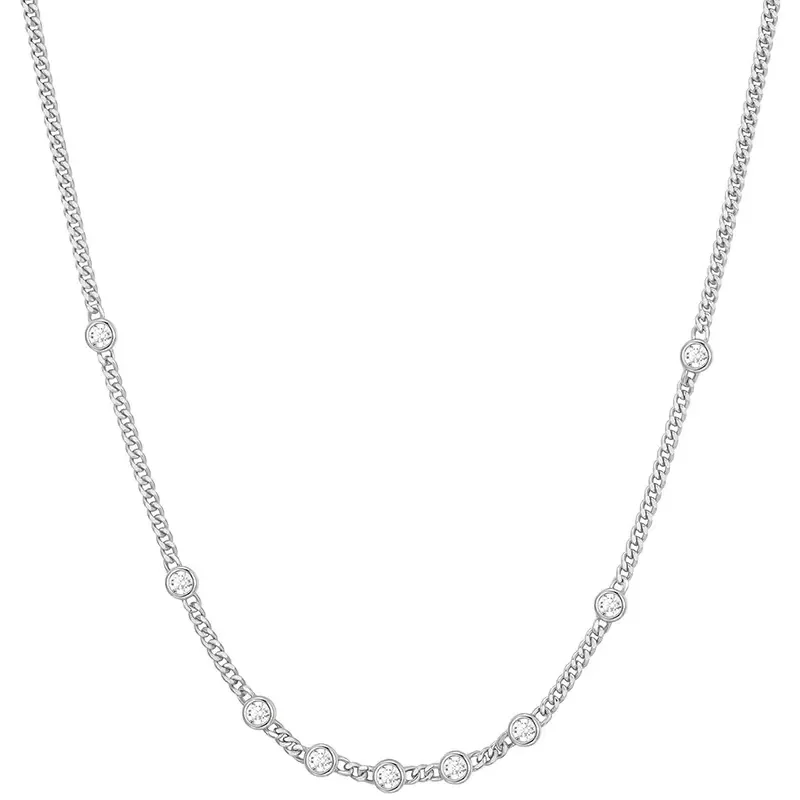 ANIA HAIE SILVER MULTI ROUND STONE CHAIN NECKLACE N066-05H