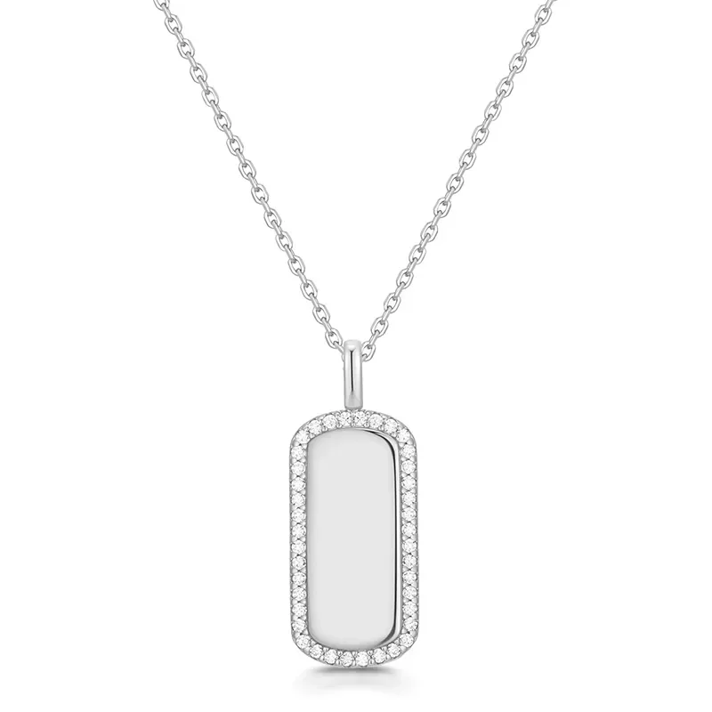 ANIA HAIE SILVER SPARKLING TAG NECKLACE N067-02H