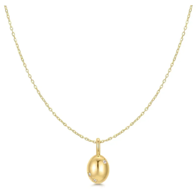 ANIA HAIE GOLD FLORAL OVAL PENDANT NECKLACE N068-03G