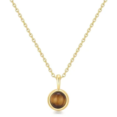 ANIA HAIE GOLD TIGER EYE PENDANT NECKLACE  N068-04G-TE