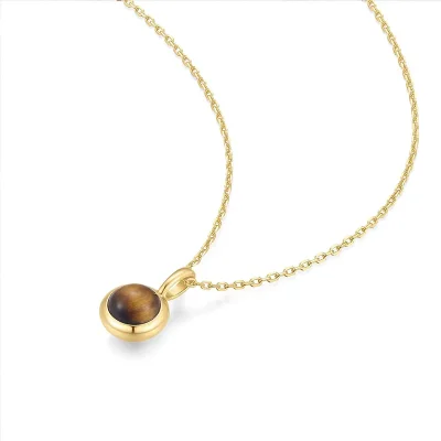 ANIA HAIE GOLD TIGER EYE PENDANT NECKLACE  N068-04G-TE