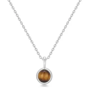 ANIA HAIE SILVER TIGER EYE PENDANT NECKLACE  N068-04H-TE