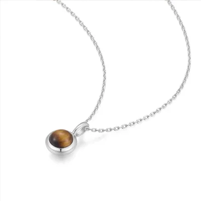ANIA HAIE SILVER TIGER EYE PENDANT NECKLACE  N068-04H-TE