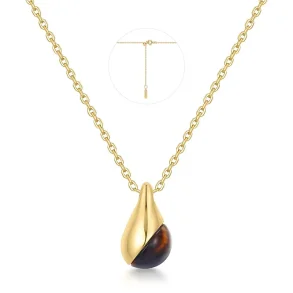 ANIA HAIE GOLD TIGER EYE DROPLET PENDANT NECKLACE N068-05G
