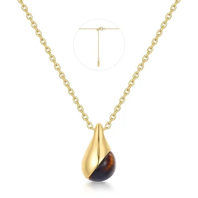 ANIA HAIE GOLD TIGER EYE DROPLET PENDANT NECKLACE N068-05G