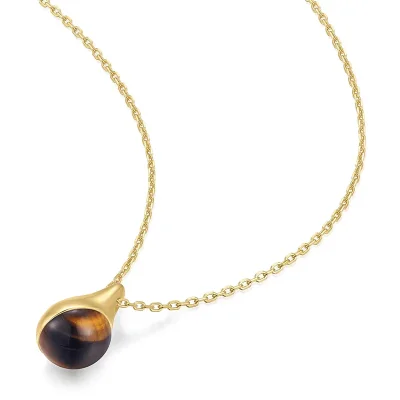 ANIA HAIE GOLD TIGER EYE DROPLET PENDANT NECKLACE N068-05G