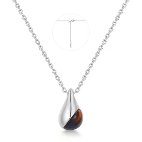 ANIA HAIE SILVER TIGER EYE DROPLET PENDANT NECKLACE N068-05H