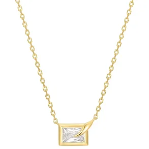 ANIA HAIE GOLD SPARKLING BEZEL-SET CUBE NECKLACE N069-01G