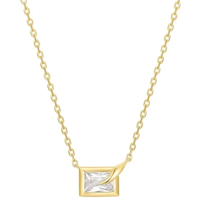 ANIA HAIE GOLD SPARKLING BEZEL-SET CUBE NECKLACE N069-01G