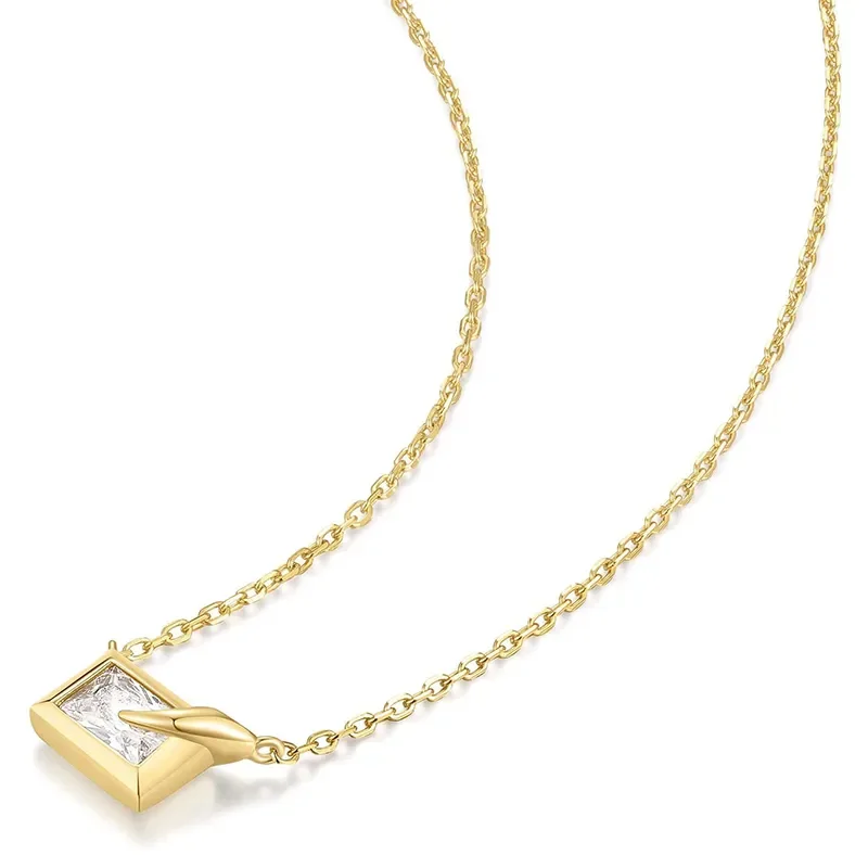 ANIA HAIE GOLD SPARKLING BEZEL-SET CUBE NECKLACE N069-01G