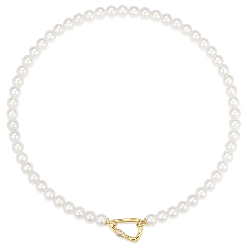 ANIA HAIE GOLD LOBSTER CLASP SHELL PEARL NECKLACE N069-03G