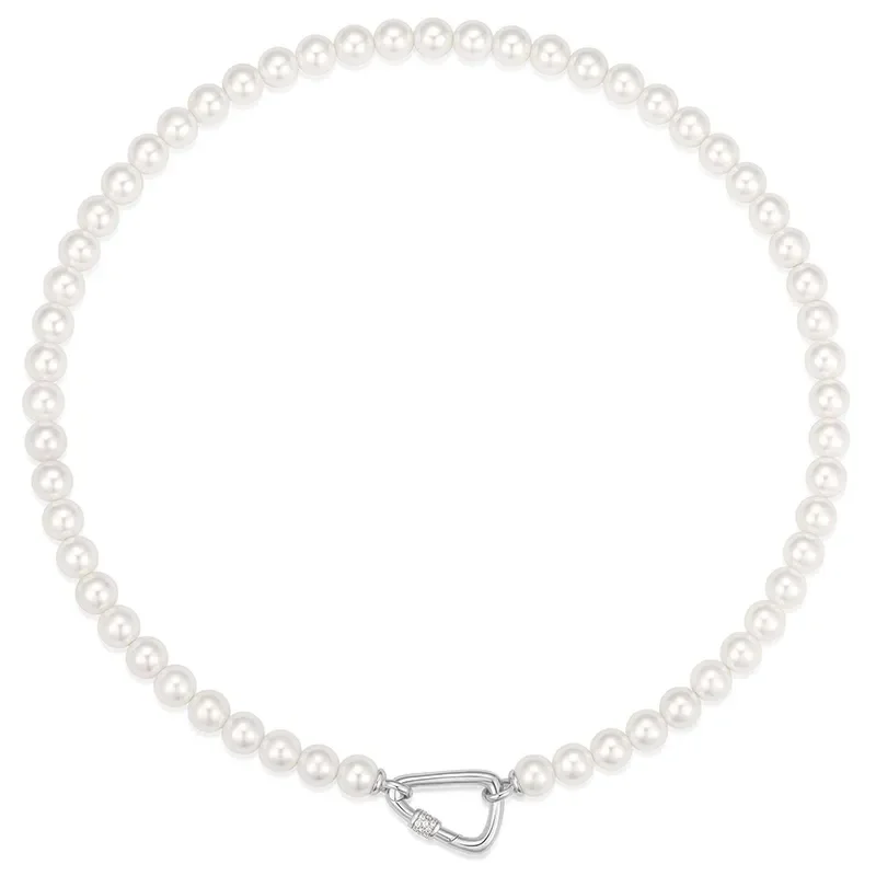 ANIA HAIE SILVER LOBSTER CLASP SHELL PEARL NECKLACE N069-03H